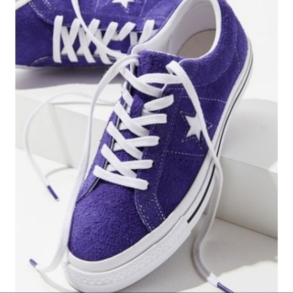 converse one star purple suede